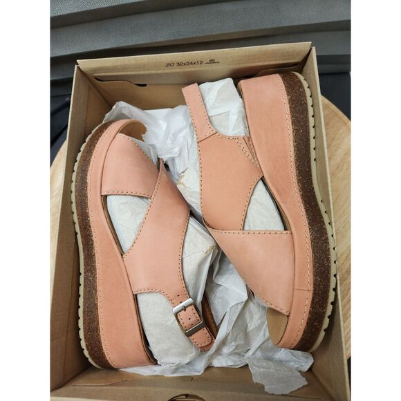 Clarks Kassanda Step Wedge Sandal Women's Size 9.5 Peach Nubuck - Picture 12 of 13